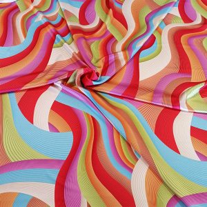 Satén estampado multicolor