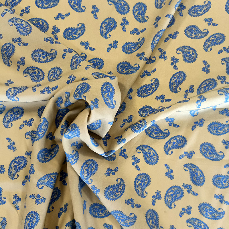 Tela viscosa cachemir beige/azul - Imagen 4